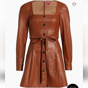 Staud faux leather brown dress size L